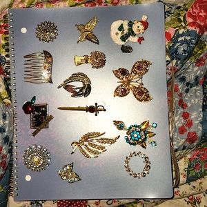 Vintage 14 Adorable Brooch/Pins 1 Hair Comb Barrette